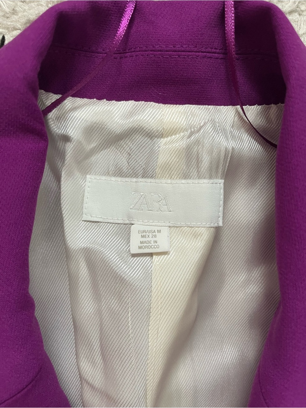 Zara size Medium feather cuff padded shoulder blade blazer one button up blazer - Picture 5 of 14